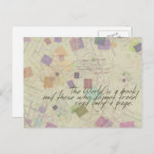 Welt ist ein Buch Postkarte (Vorne/Hinten)