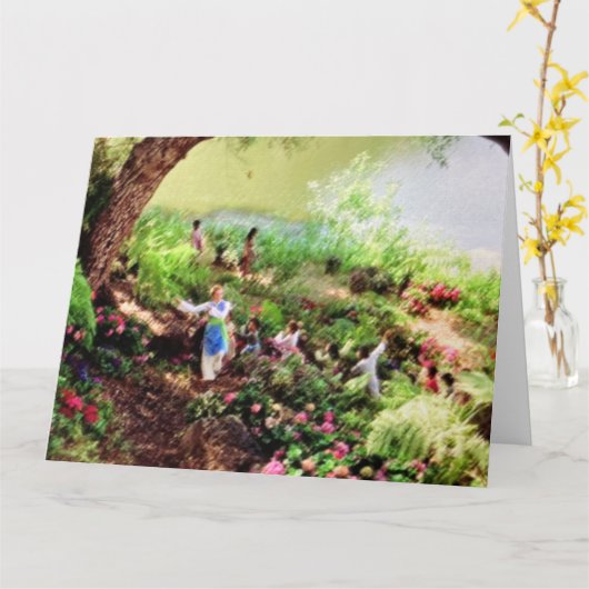 WELT IST EINE CIRCLE Jumbo Grußkarte Karte (Gelbe Blume)