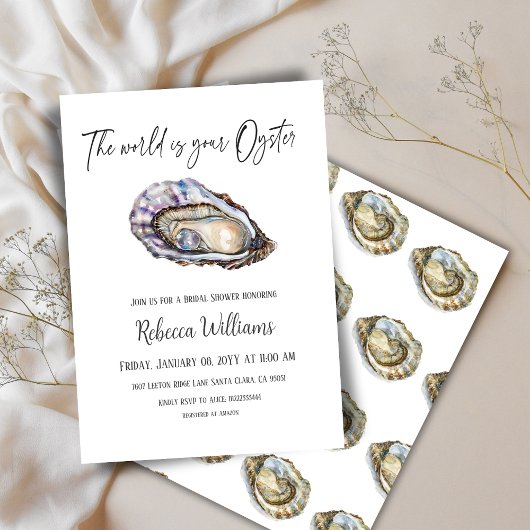 Welt ist Ihr Oyster Pearl Brautparty Einladung