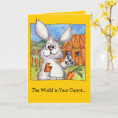 Welt ist Ihre Karottengrüßkarte Karte (Gelbe Blume)