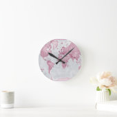 Welt ist Kunst - Rosa Runde Wanduhr (Zuhause)