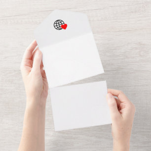 Welt Liebe Globus Icon   Herz Erde Sommer Design All In One Einladung