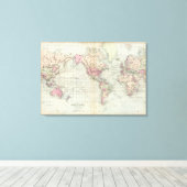 Welt, Mercator-Projektion 2 Leinwanddruck (Insitu (Holzboden))