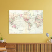 Welt, Mercator-Projektion 2 Leinwanddruck (Insitu (Wohnzimmer))