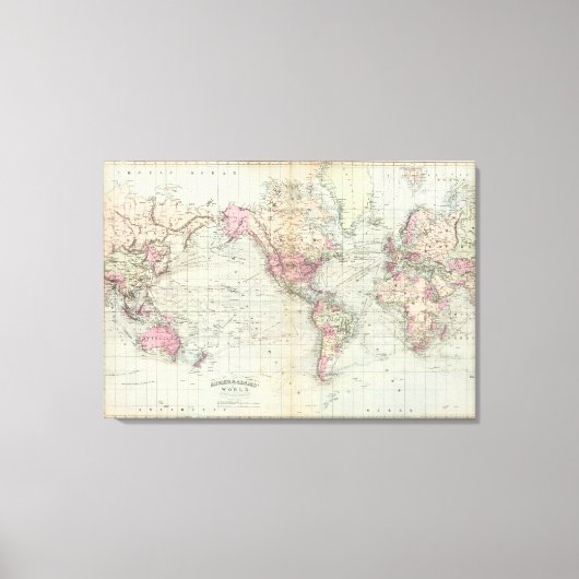 Welt, Mercator-Projektion 2 Leinwanddruck (Vorderseite)