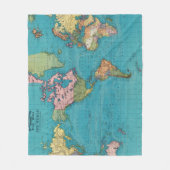 Welt, Mercators Projektion Fleecedecke (Vorderseite)