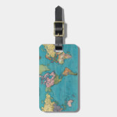 Welt, Mercators Projektion Gepäckanhänger (Vorderseite vertikal)