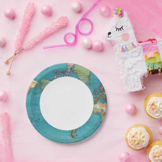 Welt, Mercators Projektion Pappteller (Party)