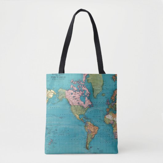 Welt, Mercators Projektion Tasche (Vorderseite)