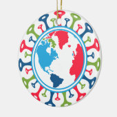 Welt mit dem Corona-Virus Keramik Ornament (Links)