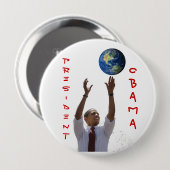 Welt Obama, OBAMA, PRÄSIDENT Button (Vorne & Hinten)