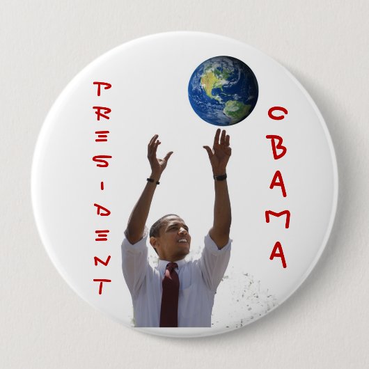 Welt Obama, OBAMA, PRÄSIDENT Button (Vorderseite)