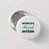 Welt Okayester Praktikant 2 Button (Vorne & Hinten)