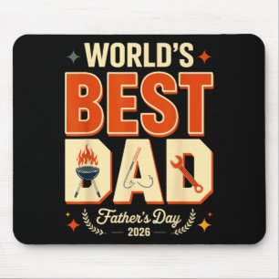 Welt Papa 2026 Grillen Angeln Handwerker Vater Mousepad