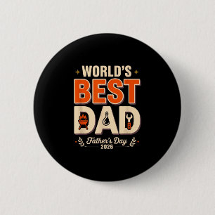 Welt Papa Grillmeister lustiger BBQ Humor Väter Button