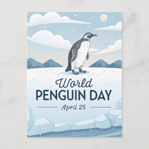 Welt-Pinguin-Tag Winter-Natur-Illustration Feiertagspostkarte