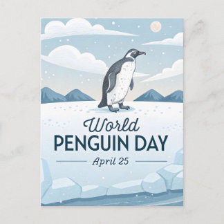 Welt-Pinguin-Tag Winter-Natur-Illustration Feiertagspostkarte