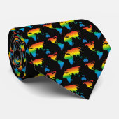 Welt Regenbogen 2 Muster schwarz - Krawatte (Gerollt)