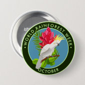 Welt-Regenwald-Woche, Cockatoo, Ingwer Button (Vorne & Hinten)