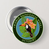 Welt-Regenwald-Woche, Toucan, Plumeria Button (Vorne & Hinten)