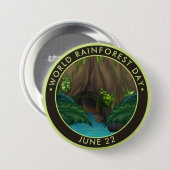 Welt-Regenwaldtag Button (Vorne & Hinten)