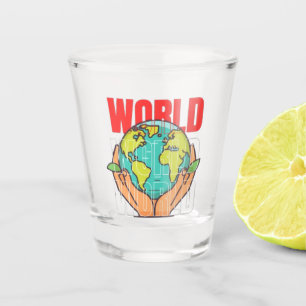 Welt – Reise-Abenteuer-Globus-Design Schnapsglas