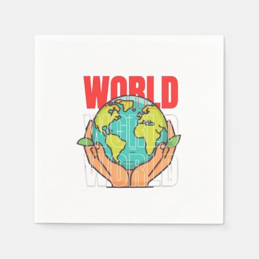 Welt – Reise-Abenteuer-Globus-Design Serviette (Vorderseite)