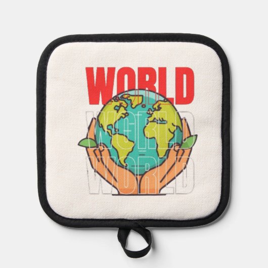 Welt – Reise-Abenteuer-Globus-Design Topflappen (Vorderseite)