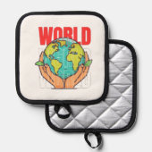 Welt – Reise-Abenteuer-Globus-Design Topflappen (Vorderseite/Rückseite)
