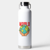 Welt – Reise-Abenteuer-Globus-Design Trinkflasche (Vorderseite)
