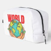 Welt – Reise-Abenteuer-Globus-Design Waschbeutel (Rechte Ecke)
