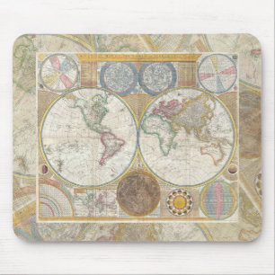 Welt Reisekarte Antike Vintage Geographie Mousepad