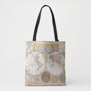 Welt Reisekarte Antike Vintage Geographie Tasche