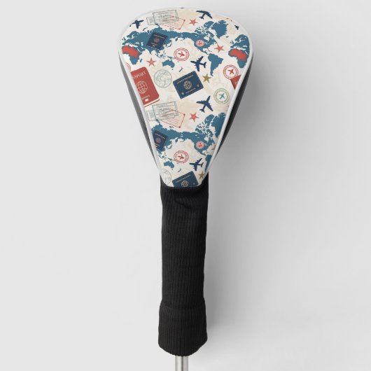 Welt Reisekarte Muster Golf Headcover (Vorderseite)