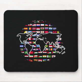 Welt Reisekarte Weltkarte Internationale Flaggen Mousepad