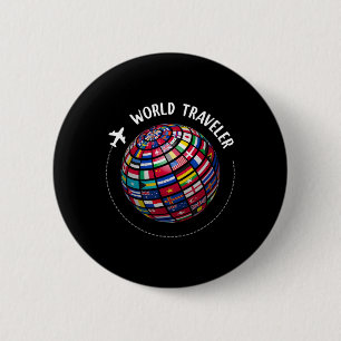Welt Reisender Karte, Welt Flaggen Reisender, Länd Button