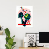 Welt Reisetelandschaft, Vintag Poster (Heimbüro)