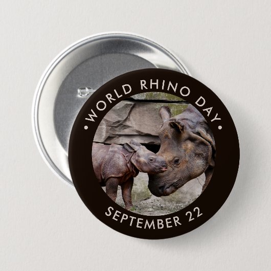 Welt-Rhino-Tag Button (Vorne & Hinten)