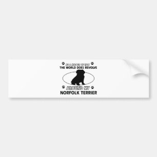 Welt rotiert um meinen Norfolk-Terrier Autoaufkleber