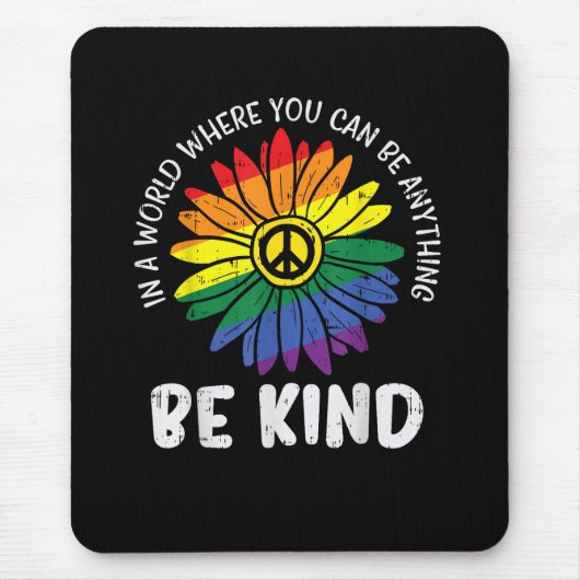 Welt sei freundlicher Regenbogen Mousepad (Vorne)