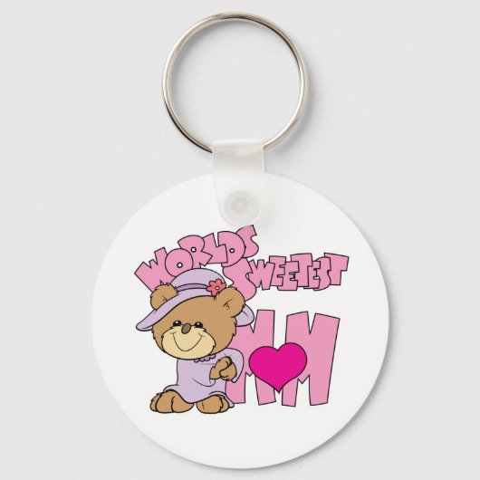 Welt süßeste Mutter Teddy Bären Design Schlüsselanhänger (Vorderseite)