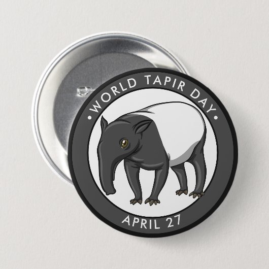 Welt-Tapir-Tag Button (Vorne & Hinten)