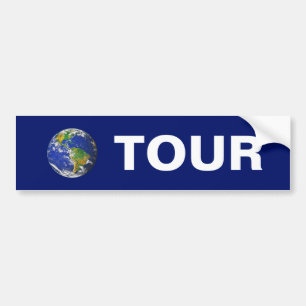 Welt-Tournee in Blau Autoaufkleber