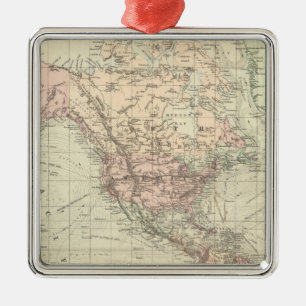 Welt über die Projektion von Mercator Silbernes Ornament