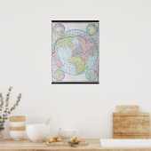 Welt über ein Polarprojekt (1892) Poster (Küche)