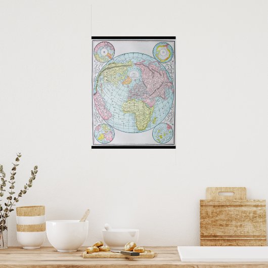 Welt über ein Polarprojekt (1892) Poster (Küche)