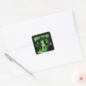 Welt-UFO-Tag, fliegende Untertasse Quadratischer Aufkleber (Umschlag)