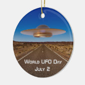 Welt-UFO-Tag Keramik Ornament (Links)