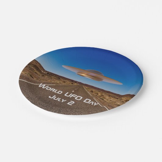 Welt-UFO-Tag Pappteller (Schrägansicht)