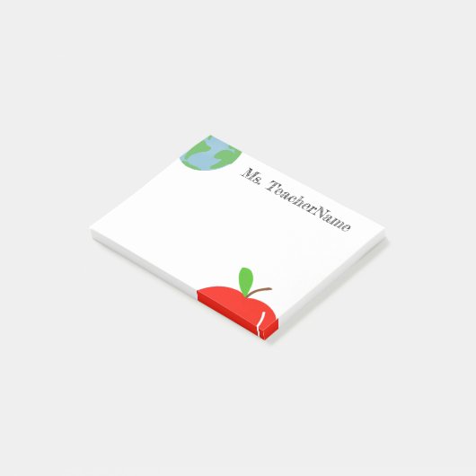 Welt und Apple Personalisiert Post-it Klebezettel (angewinkelt)